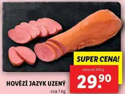 Lidl HOVĚZÍ JAZYK UZENÝ, cena za 100 g nabídka