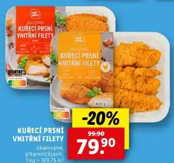 Lidl KUŘECÍ PRSNÍ VNITŘNÍ FILETY, 400 g nabídka