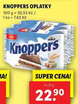 Lidl KNOPPERS OPLATKY, 3x 25 g nabídka