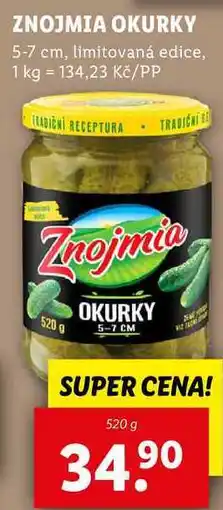 Lidl ZNOJMIA OKURKY, 520 g nabídka