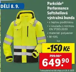 Lidl ParksideⓇ Performance Softshellová výstražná bunda nabídka