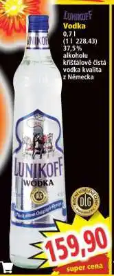 Norma LUNIKOFF Vodka nabídka