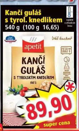 Norma Kančí guláš s tyrol. knedlíkem nabídka