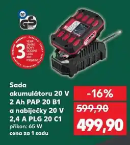 Kaufland Sada akumulátoru 20 V 2 Ah PAP 20 B1 a nabíječky 20 V 2,4 A PLG 20 C1 nabídka