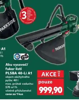 Kaufland Aku vysavač/fukar listí PLSBA 40-Li A1 nabídka