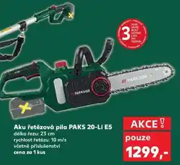 Kaufland Aku řetězová pila PAKS 20-Li E5 nabídka