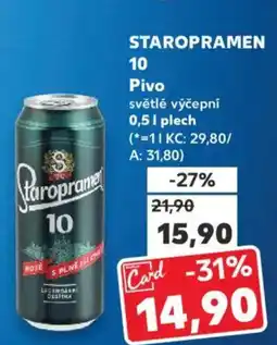 Kaufland STAROPRAMEN 10 Pivo světlé výčepní nabídka