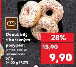 Kaufland Donut bílý s barevným posypem nabídka