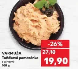 Kaufland VARMUŽA Tuňáková pomazánka nabídka