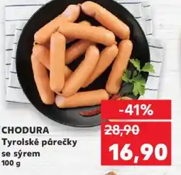 Kaufland CHODURA Tyrolské párečky se sýrem nabídka