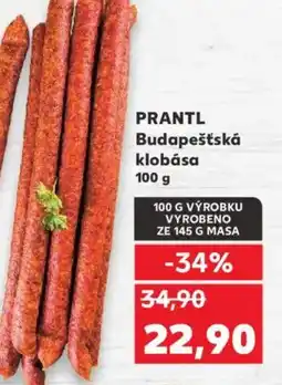 Kaufland PRANTL Budapešťská klobása nabídka