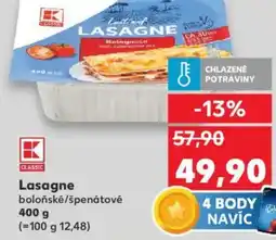 Kaufland Lasagne boloňské/špenátové nabídka