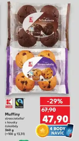 Kaufland Muffiny stracciatella/ s kousky čokolády nabídka