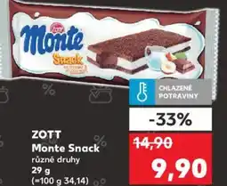 Kaufland ZOTT Monte Snack nabídka