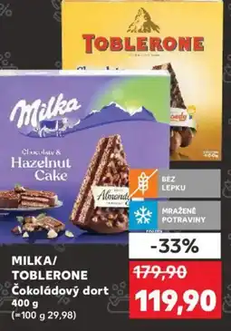 Kaufland MILKA/ TOBLERONE Čokoládový dort nabídka