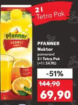 Kaufland PFANNER Nektar pomeranč nabídka