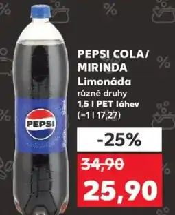 Kaufland PEPSI COLA/ MIRINDA Limonáda nabídka