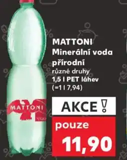 Kaufland MATTONI Minerální voda přírodní nabídka