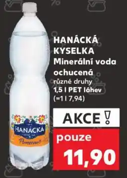 Kaufland HANÁCKÁ KYSELKA Minerální voda ochucená nabídka