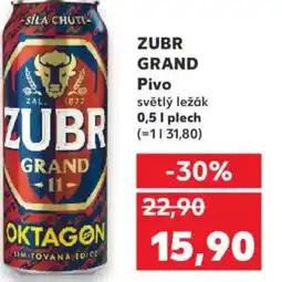 Kaufland ZUBR GRAND Pivo světlý ležák nabídka