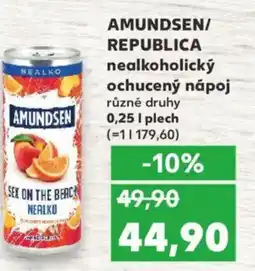 Kaufland AMUNDSEN/ REPUBLICA nealkoholický ochucený nápoj nabídka