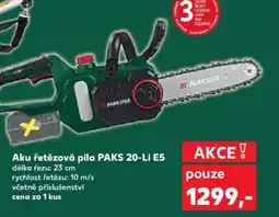 Kaufland Parkside Aku řetězová pila PAKS 20-Li E5 nabídka