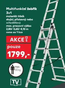 Kaufland Parkside Multifunkční žebřík 3v1 nabídka