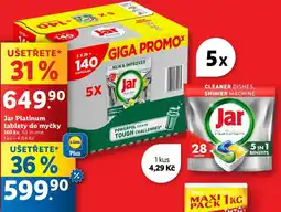 Lidl Jar Platinum tablety do myčky, 140 ks nabídka