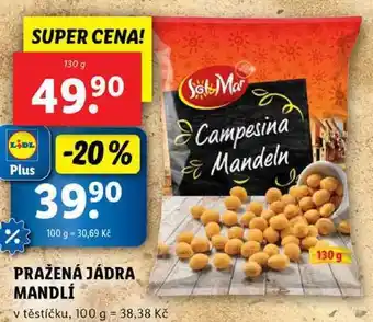 Lidl PRAŽENÁ JÁDRA MANDLÍ, 130 g nabídka