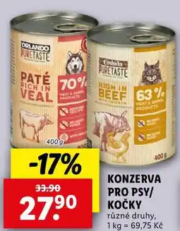 Lidl KONZERVA PRO PSY/KOČKY, 400 g nabídka