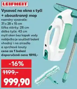 Kaufland LEIFHEIT Vysavač na okna s tyči + oboustranný mop nabídka