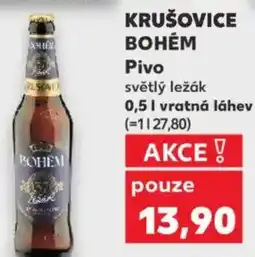 Kaufland KRUŠOVICE BOHÉM Pivo světlý ležák nabídka