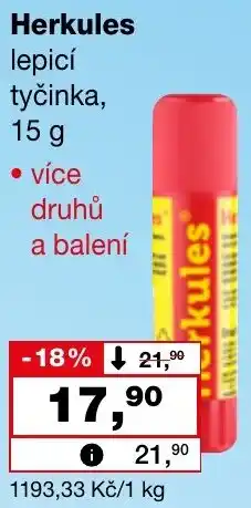 Ráj drogerie Herkules lepicí tyčinka nabídka