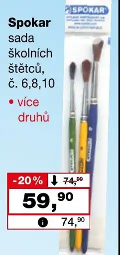 Ráj drogerie Spokar sada školních štětců nabídka