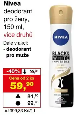 Ráj drogerie Nivea deodorant pro ženy nabídka