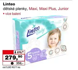 Ráj drogerie Linteo dětské plenky, Maxi, Maxi Plus, Junior nabídka