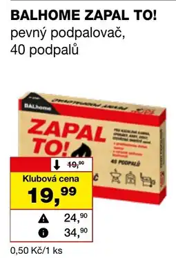 Ráj drogerie BALHOME ZAPAL TO! pevný podpalovač nabídka