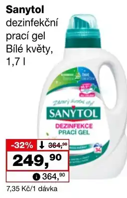 Ráj drogerie Sanytol dezinfekční prací gel Bílé květy nabídka