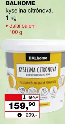 Ráj drogerie BALHOME kyselina citrónová nabídka