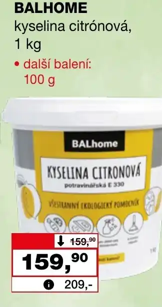 Ráj drogerie BALHOME kyselina citrónová nabídka