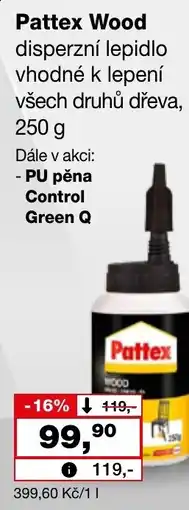 Ráj drogerie Pattex Wood disperzní lepidlo vhodné k lepení všech druhů dřeva nabídka