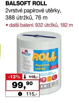 Ráj drogerie BALSOFT ROLL 2vrstvé papírové utěrky nabídka