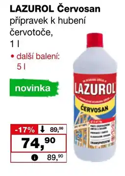 Ráj drogerie LAZUROL Červosan přípravek k hubení červotoče nabídka