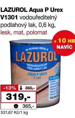 Ráj drogerie LAZUROL Aqua P Urex V1301 vodouředitelný podlahový lak nabídka