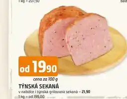 Trefa TÝNSKÁ SEKANÁ v nabídce i týnská grilovaná sekaná - 100 g nabídka