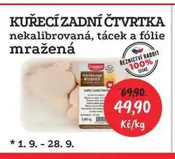 RABBIT řeznictví Kuřecí zadní čtvrtky 1 kg mražené nabídka