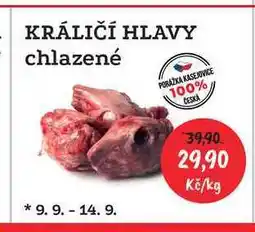 RABBIT řeznictví KRÁLIČÍ HLAVY chlazené 1kg nabídka