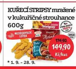 RABBIT řeznictví KUŘECÍ STRIPSY mražené v kukuřičné strouhance 600g nabídka