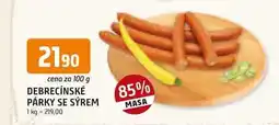Trefa DEBRECÍNSKÉ PÁRKY SE SÝREM 100g nabídka