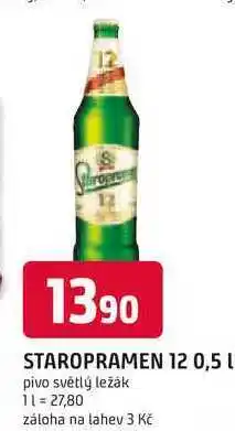 Trefa STAROPRAMEN 12° 0,5 L pivo světlý ležák nabídka